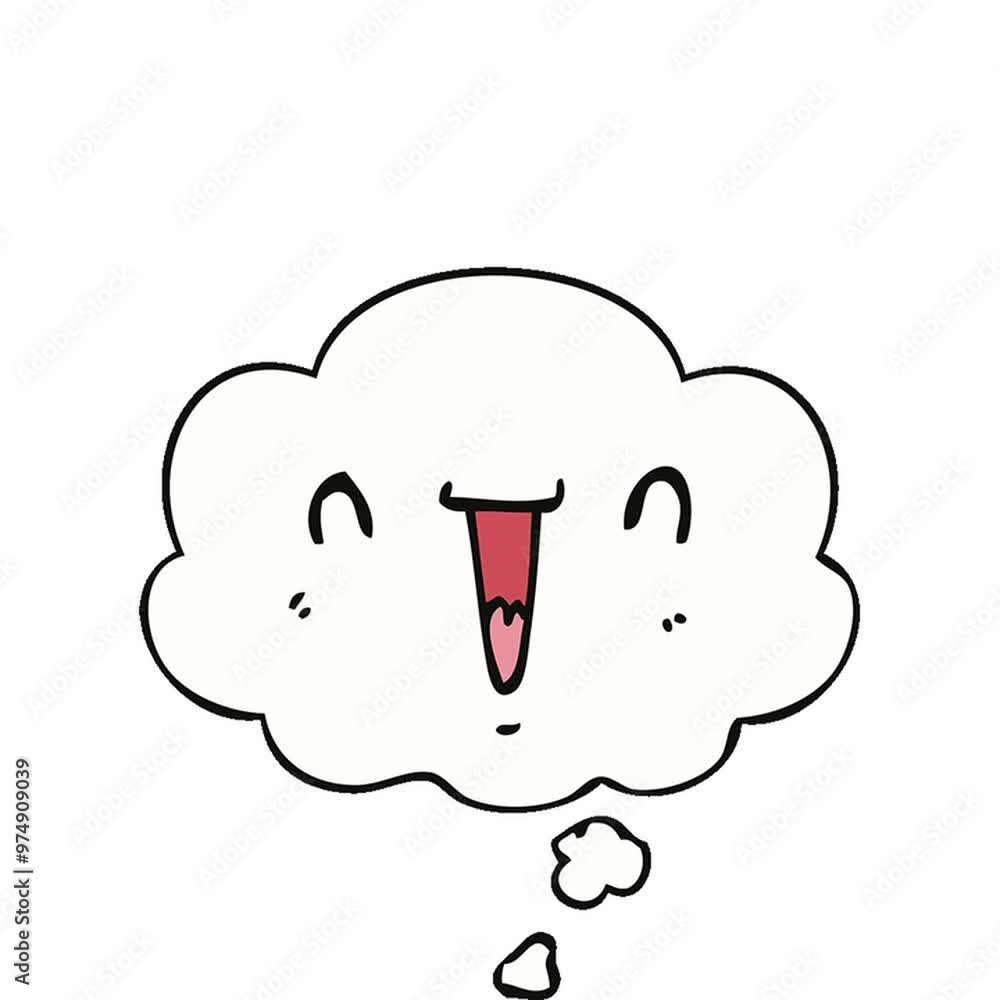 cute happy cartoon face with thought bubble cute happy cartoon face with thought bubble