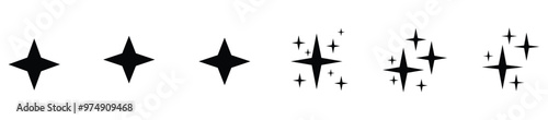 Sparkle Icons set. Twinkle stars collection. Shine star icons. Effect shine, glitter, twinkling and clean. Star sparkle icon.
