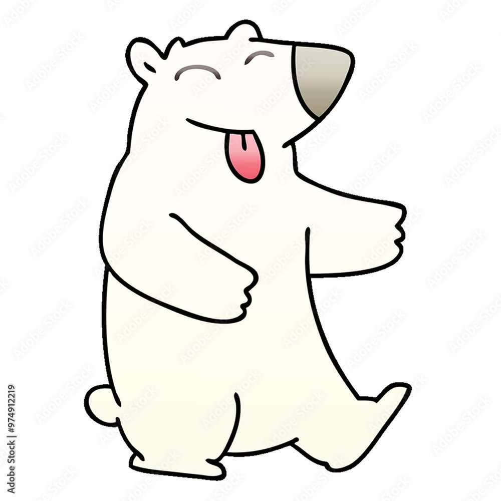 gradient shaded quirky cartoon polar bear gradient shaded quirky cartoon polar bear