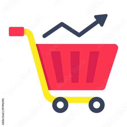 Shopping cart icon, editable vector