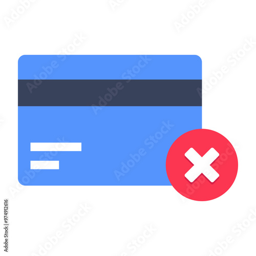 Premium download icon of card not accepted 