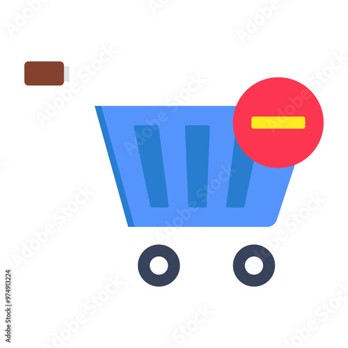 Remove from cart icon, editable vector