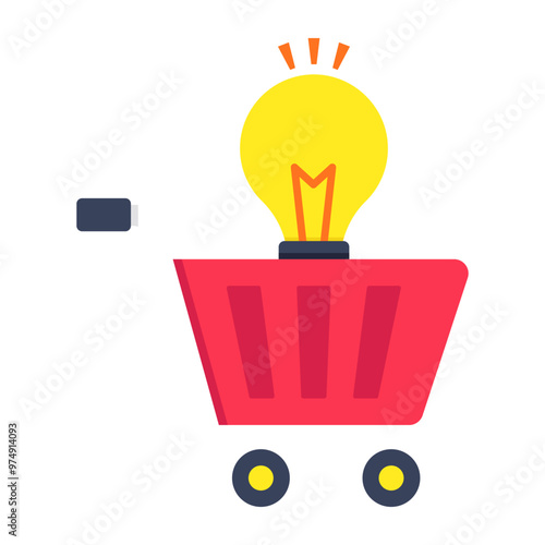 Shopping idea icon, editable vector