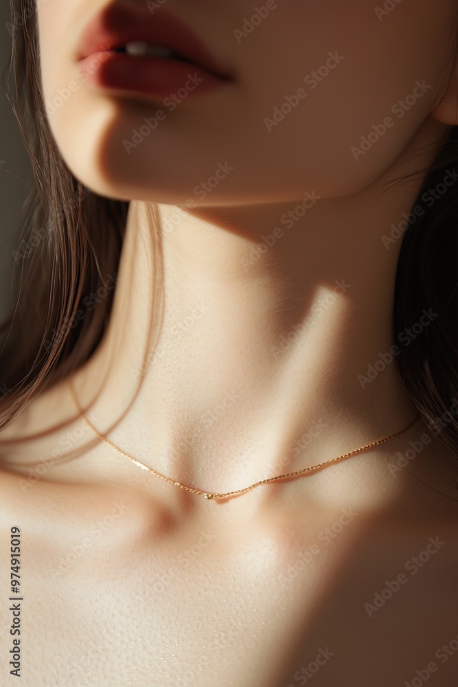 Close-up of a glowing collarbone area, emphasizing the internal radiance and health benefits of vitamins -
