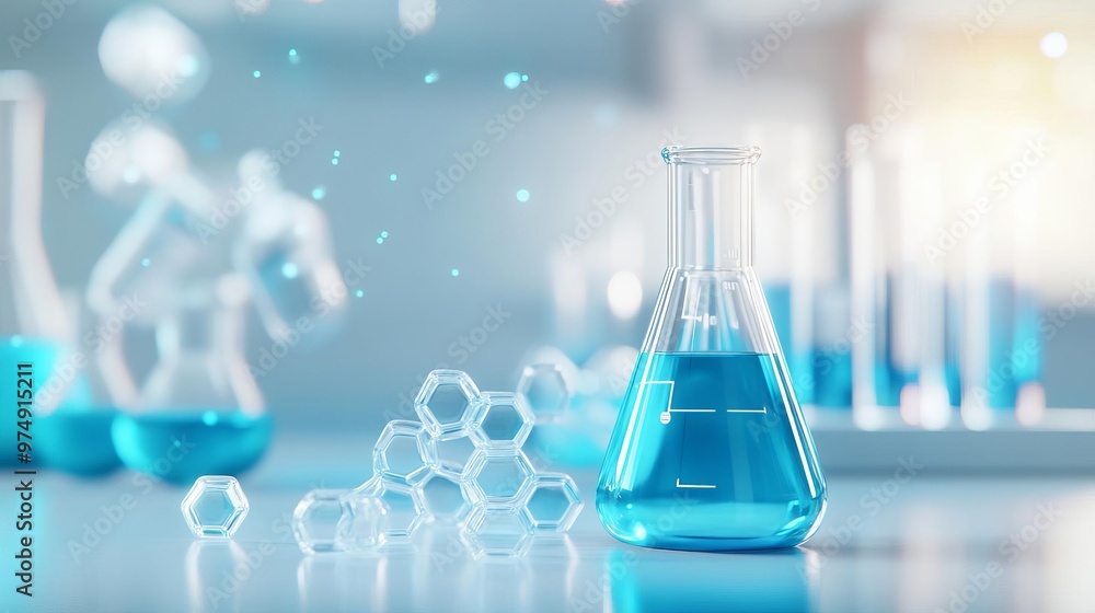 Digital biotech experiment, augmented reality molecules, futuristic lab Digital biotech experiment, augmented reality molecules, futuristic lab