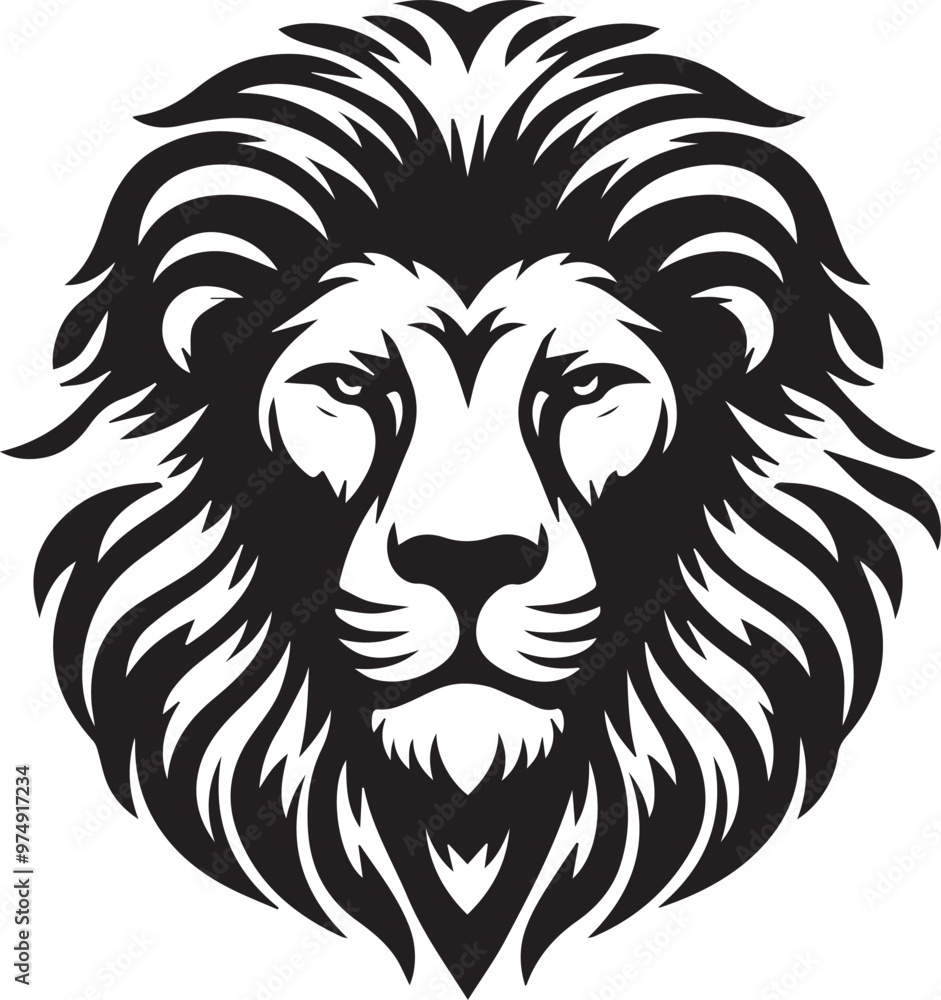 lion head silhouette lion head silhouette