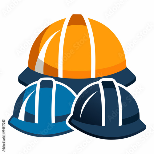 Hard hats vector on white background