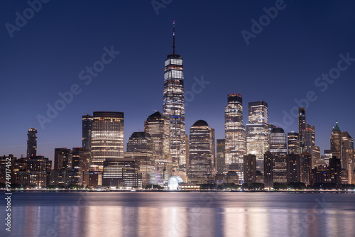 NewYork city skyline at Night, New York, United States of America