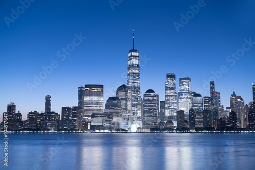 NewYork city skyline at Night, New York, United States of America