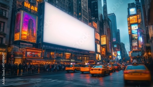 Mockup of an Empty Billboard in Times Square, New York City photo