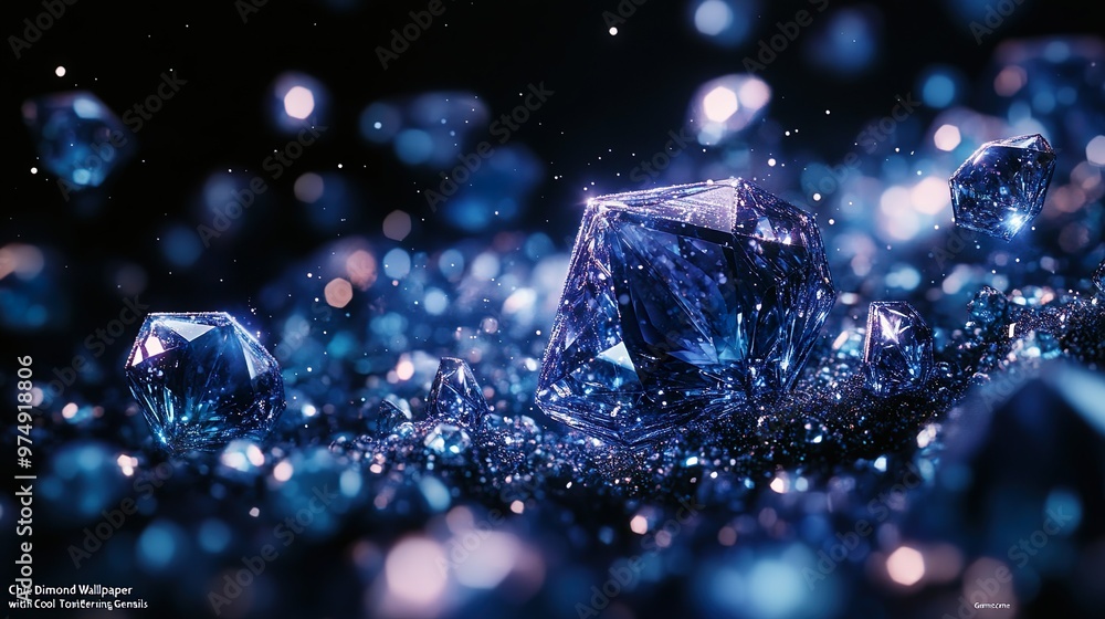 Stylish Wallpaper with Brilliant Diamond Fragments Animated into Motion picture Stylish Wallpaper with Brilliant Diamond Fragments Animated into Motion picture