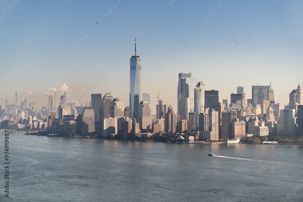 Obraz premium Aerial views of Modern buildings in New York city skyline, NewYork, United States of America