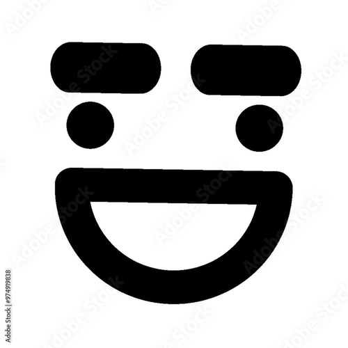happy big eyebrow face icon