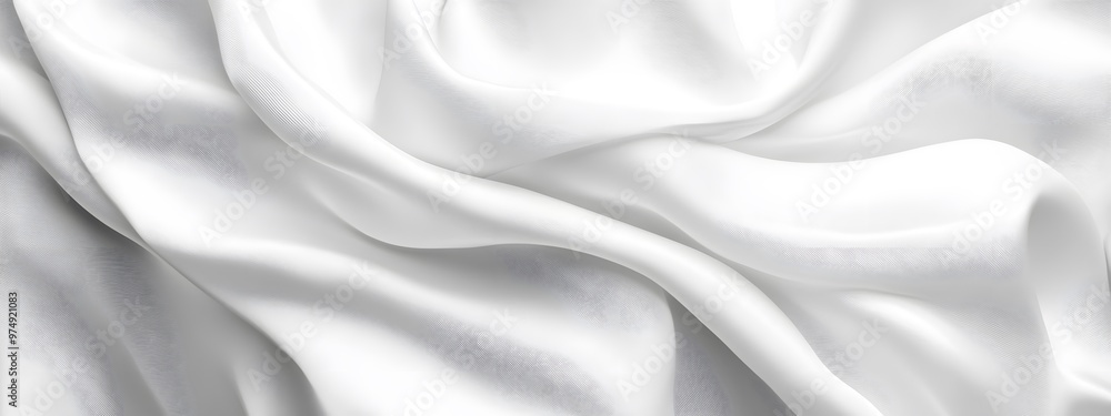 Abstract white silk background with wavy folds of fabric, elegant wallpaper for design or presentation Abstract white silk background with wavy folds of fabric, elegant wallpaper for design or presentation