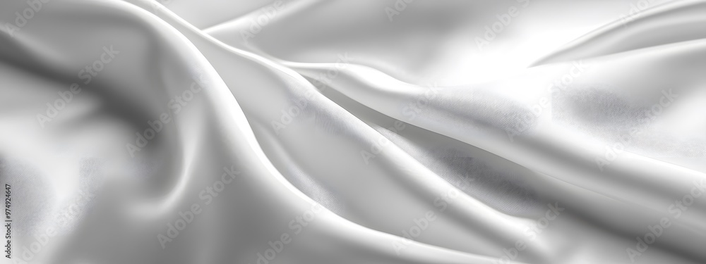 Abstract white silk background with wavy folds of fabric, elegant wallpaper for design or presentation Abstract white silk background with wavy folds of fabric, elegant wallpaper for design or presentation