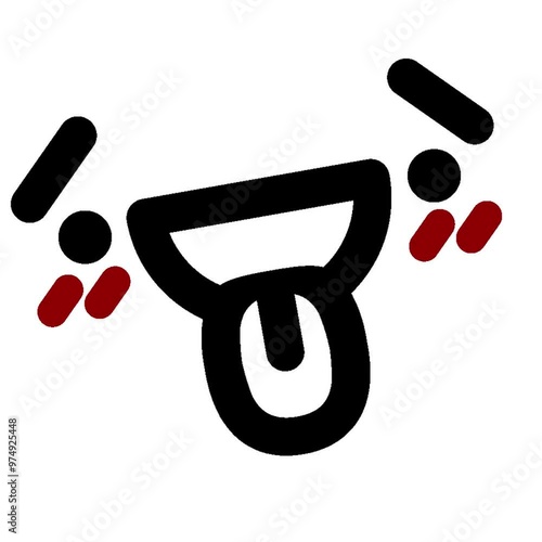 tired happy face icon