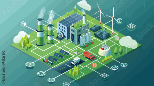 Sustainable hydrogen e-fuel production process diagram for green transportation and industry