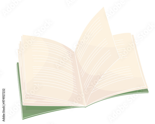 open book color vector illustration