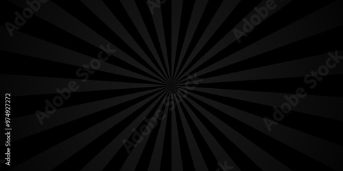 Seamless retro black and gray sunrise stripe sunburst texture design. comic or cartoon concept background with blank space design. Vector abstract rays sunburst backdrop banner wallpaper background.