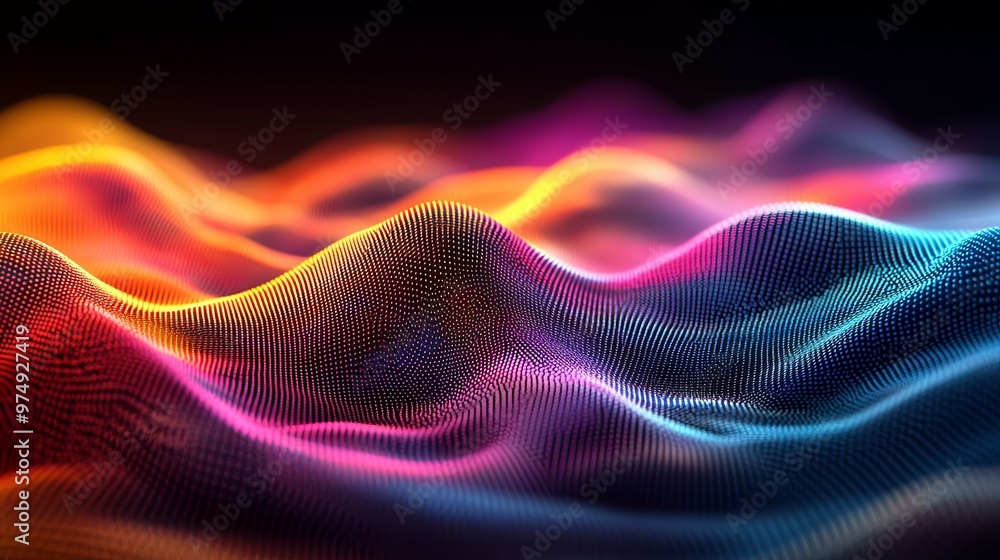 Abstract Wavy Surface with Vibrant Colors and Dots Abstract Wavy Surface with Vibrant Colors and Dots