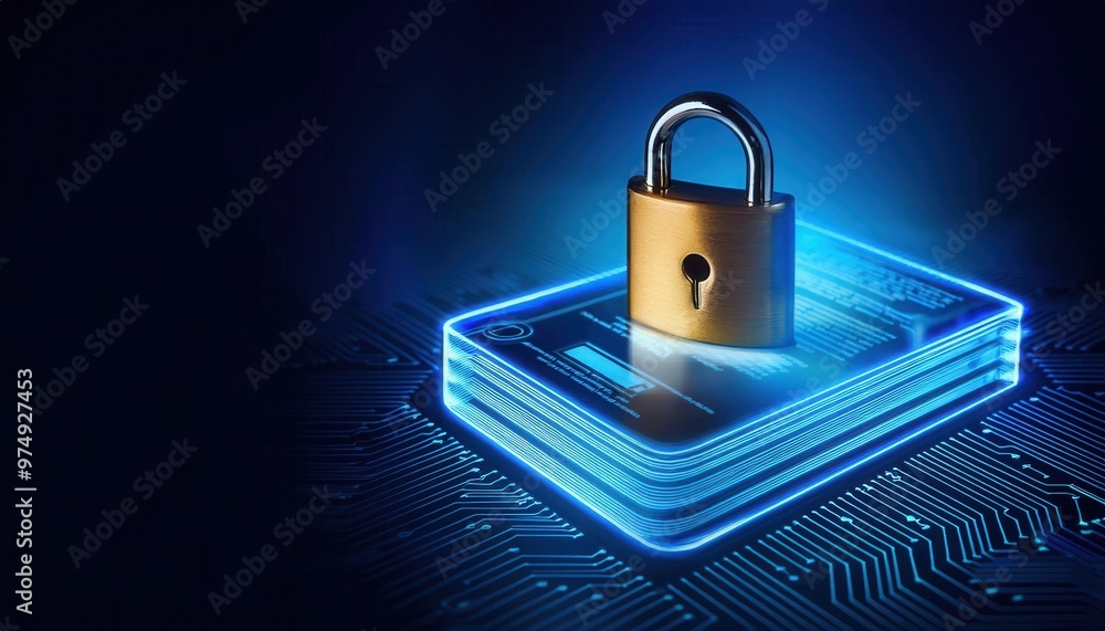 A secure padlock sits atop a glowing circuit board, symbolizing cybersecurity and data protection in the digital age. A secure padlock sits atop a glowing circuit board, symbolizing cybersecurity and data protection in the digital age.