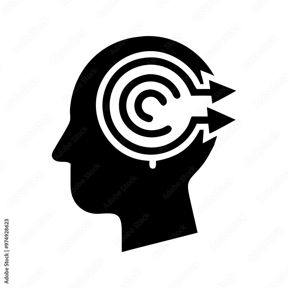 Mental Focus and Behavior Services logo silhouette style vector in white background Mental Focus and Behavior Services logo silhouette style vector in white background