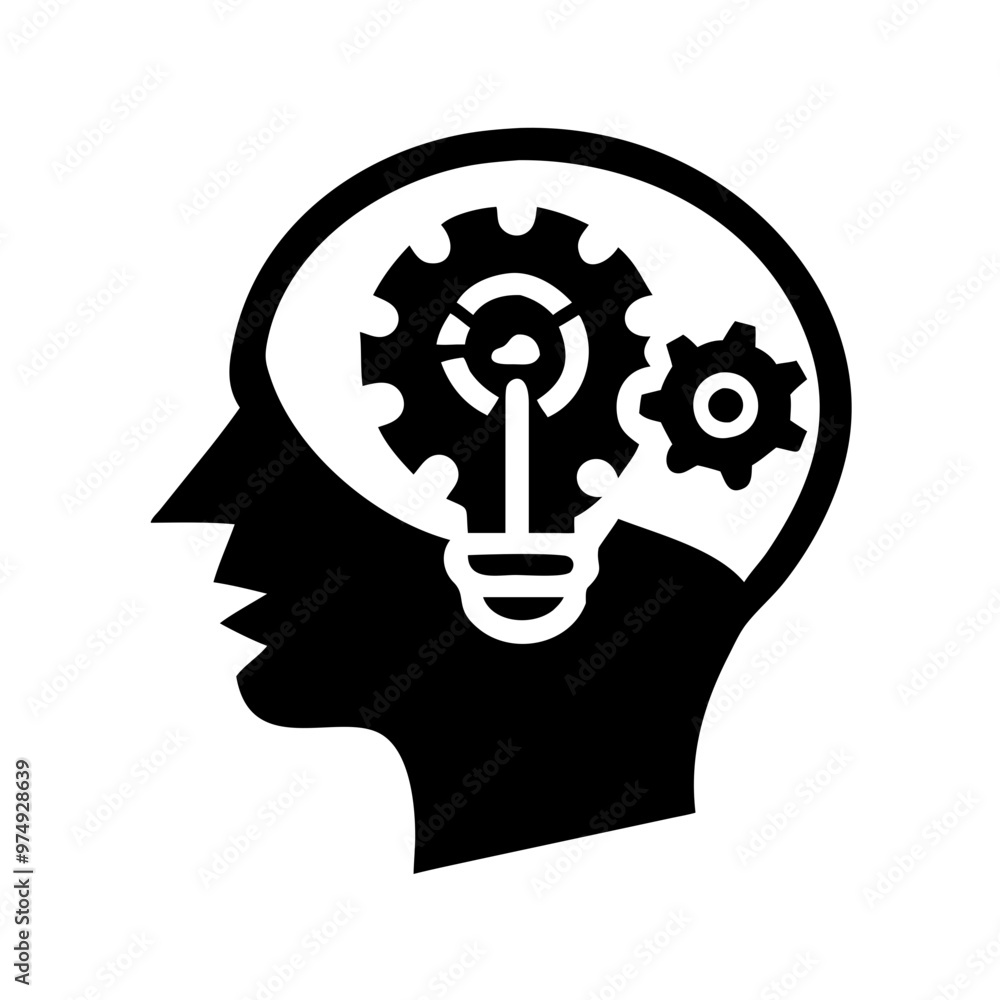 Mental Focus and Behavior Services logo silhouette style vector in white background Mental Focus and Behavior Services logo silhouette style vector in white background