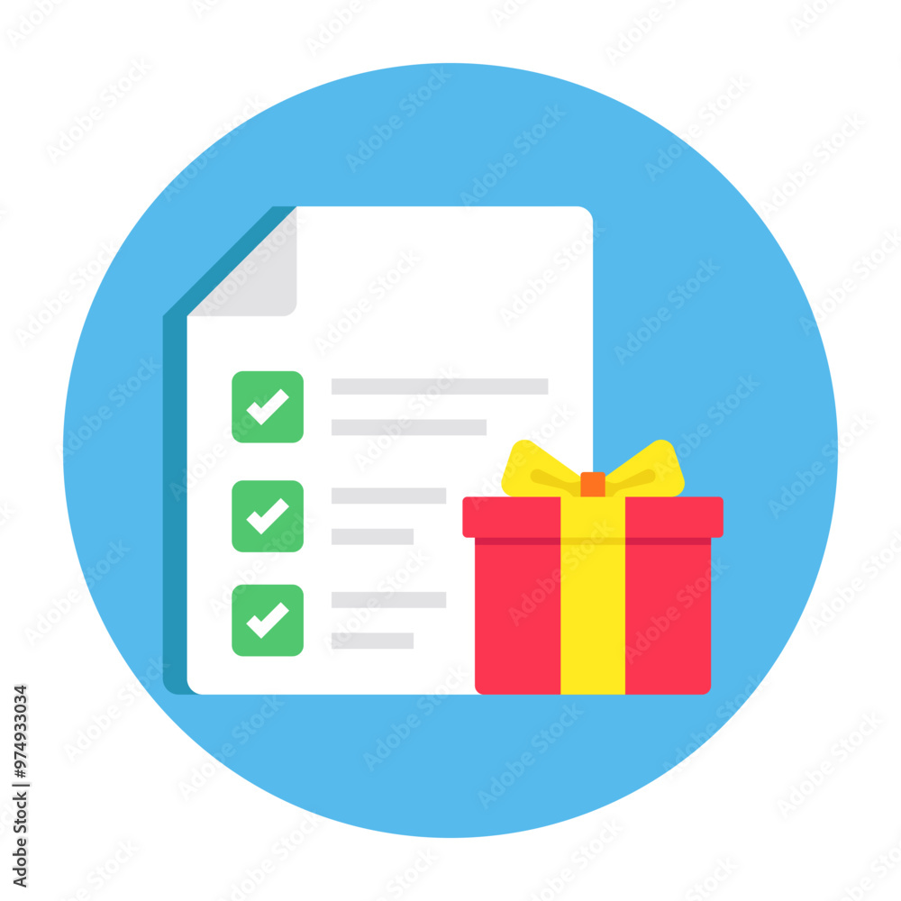 Perfect design icon of gift list Perfect design icon of gift list