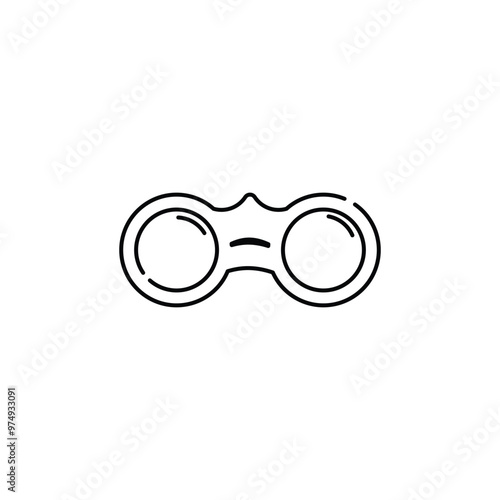 Binoculars Icon Vector. Lineal or Linear art.