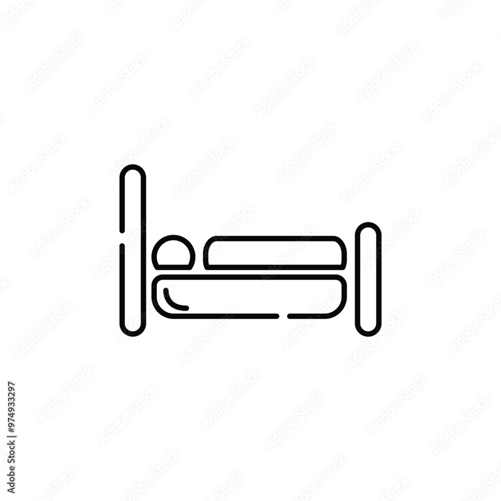 Sleeping Icon Vector. Hotel Sleep Icon. Lineal or Linear art. Sleeping Icon Vector. Hotel Sleep Icon. Lineal or Linear art.