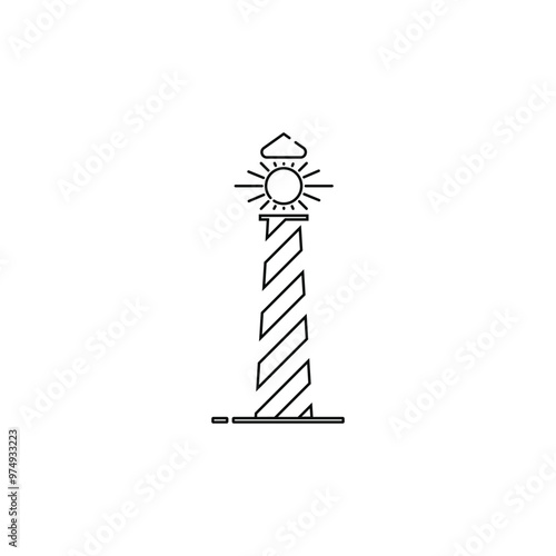 Light house Icon Vector. Lineal or Linear art.
