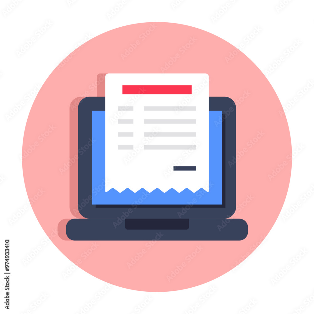 An icon design of shopping bill An icon design of shopping bill