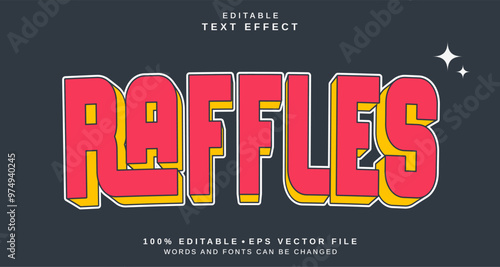 Editable text style effect - Raffles text style theme.