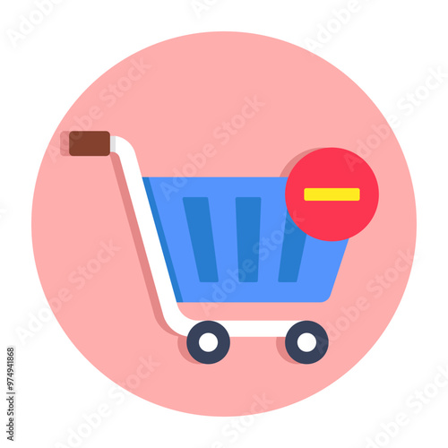 Remove from cart icon, editable vector