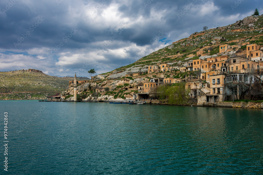 Naklejka premium The Sunken Savasan Village view in Sanliurfa Province of Turkey