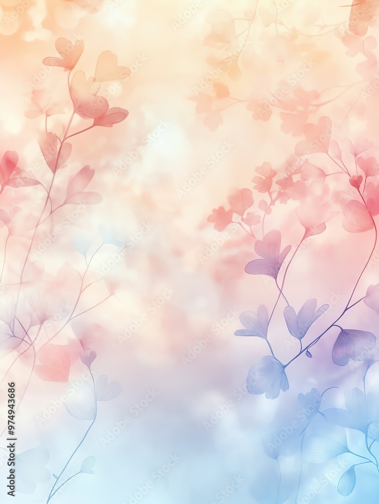 Fototapeta premium A soft and dreamy background featuring delicate flowers in pastel colors, ideal for creative projects and design inspiration.