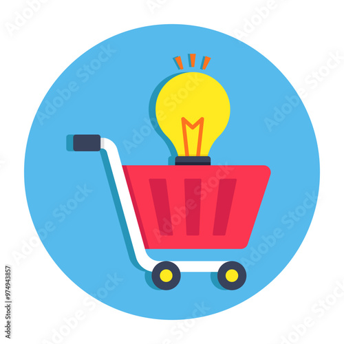 Shopping idea icon, editable vector