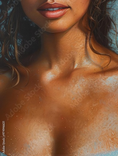 Wallpaper Mural Beautiful woman with a gorgeous body in a close-up illustration, highlighting artistic beauty. Torontodigital.ca