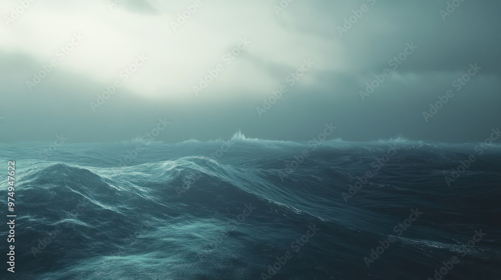 A Stormy Sea Under a Cloudy Sky A Stormy Sea Under a Cloudy Sky