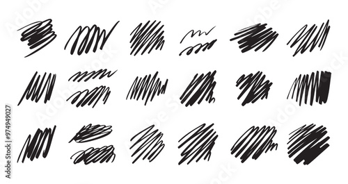 Scribble with a black pen. Test line Grunge hand drawn doodles 