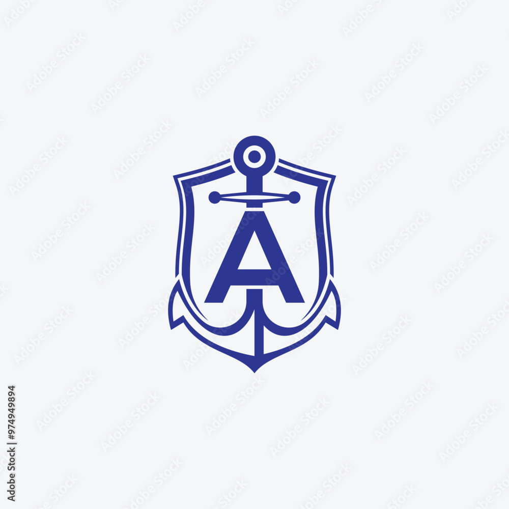 Anchor With Letter A Logo Design Anchor With Letter A Logo Design
