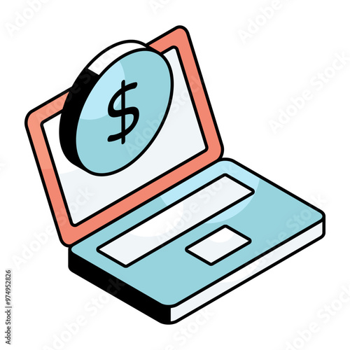 A trendy design icon of online money