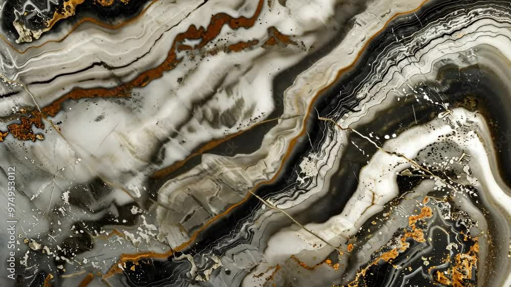 Exploring stunning black and white marble with golden accents in a luxurious design setting