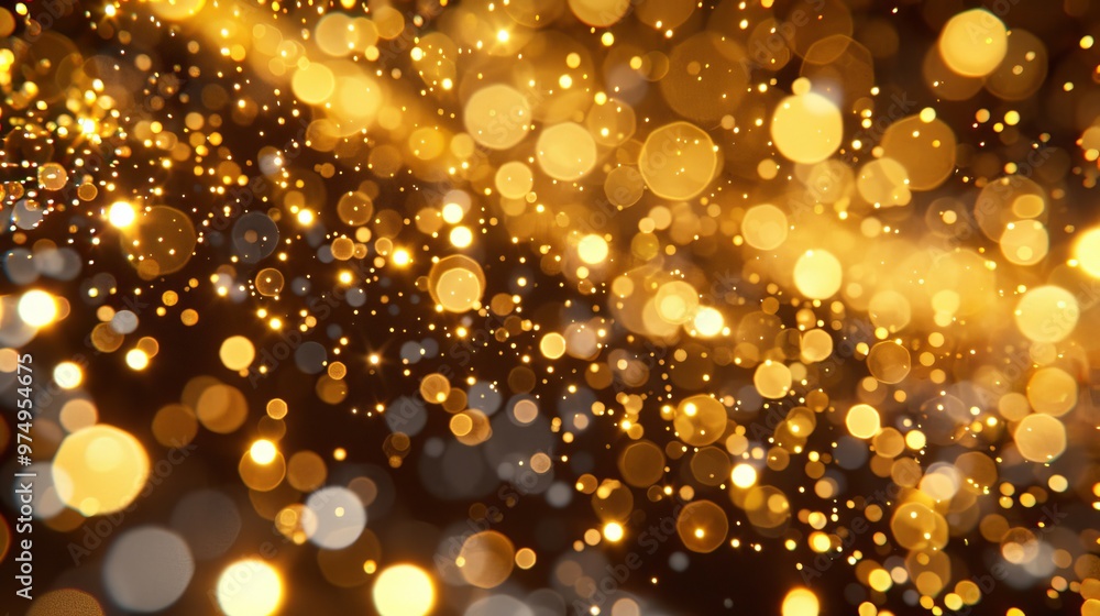 Hyperrealistic golden dust levitation on dark monochrome background, ideal for website banner design Hyperrealistic golden dust levitation on dark monochrome background, ideal for website banner design