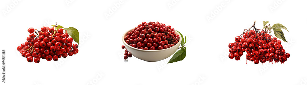Set, collection of Sichuan Pepper isolated on transparent background. Set, collection of Sichuan Pepper isolated on transparent background.