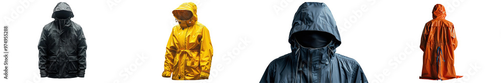 Fototapeta premium A travel raincoat isolated on a white background.