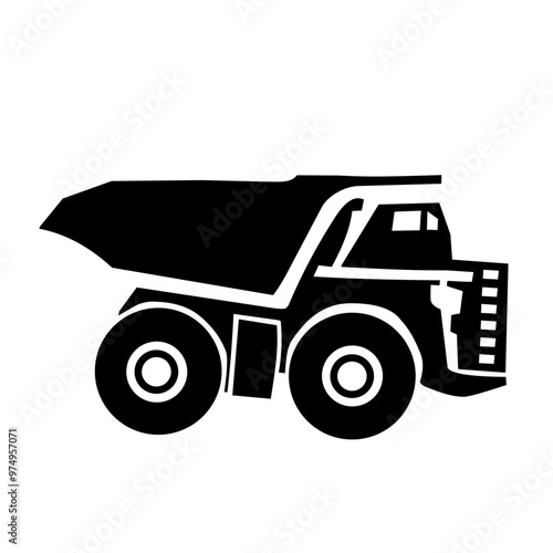 Silhouette of a mining truck carrying coal