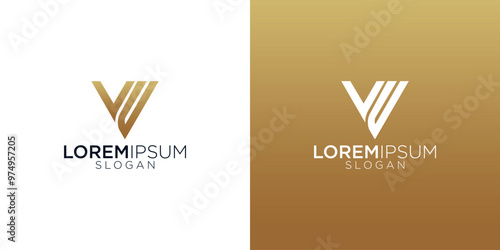letter v abstract monogram logo vector design	