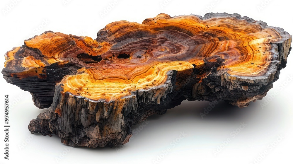 Healthy Vitality: Isolated Chaga Mushroom on White Background Healthy Vitality: Isolated Chaga Mushroom on White Background