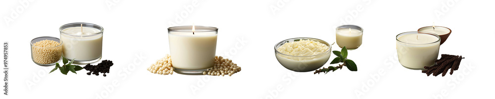Set, collection of Soy Wax isolated on transparent background. Set, collection of Soy Wax isolated on transparent background.